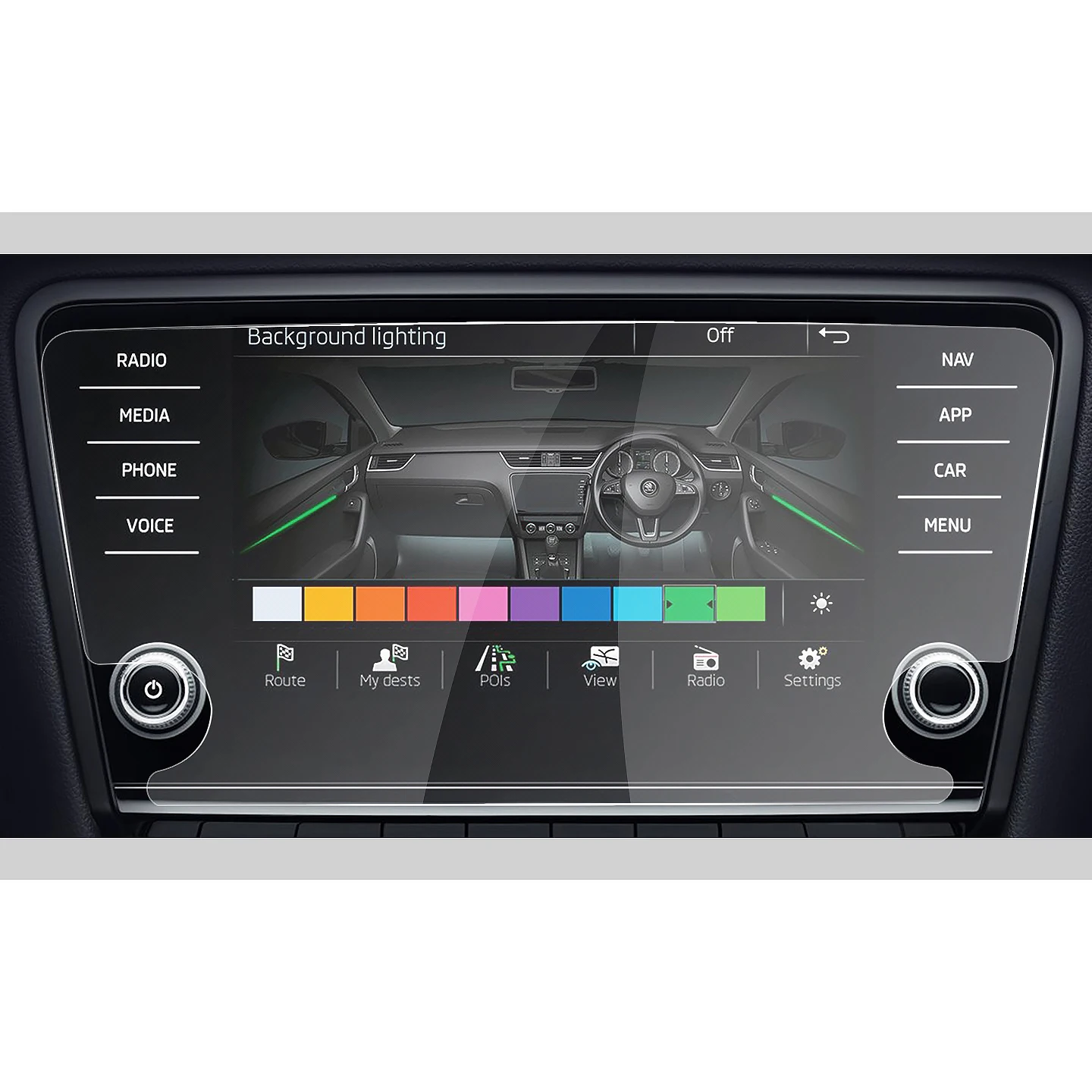 Auto Navigation Touch Center Displays chutz folie Auto Interieur Zubehör gehärtete Glas folie für Octavia 8 Zoll 2018 2019 Image