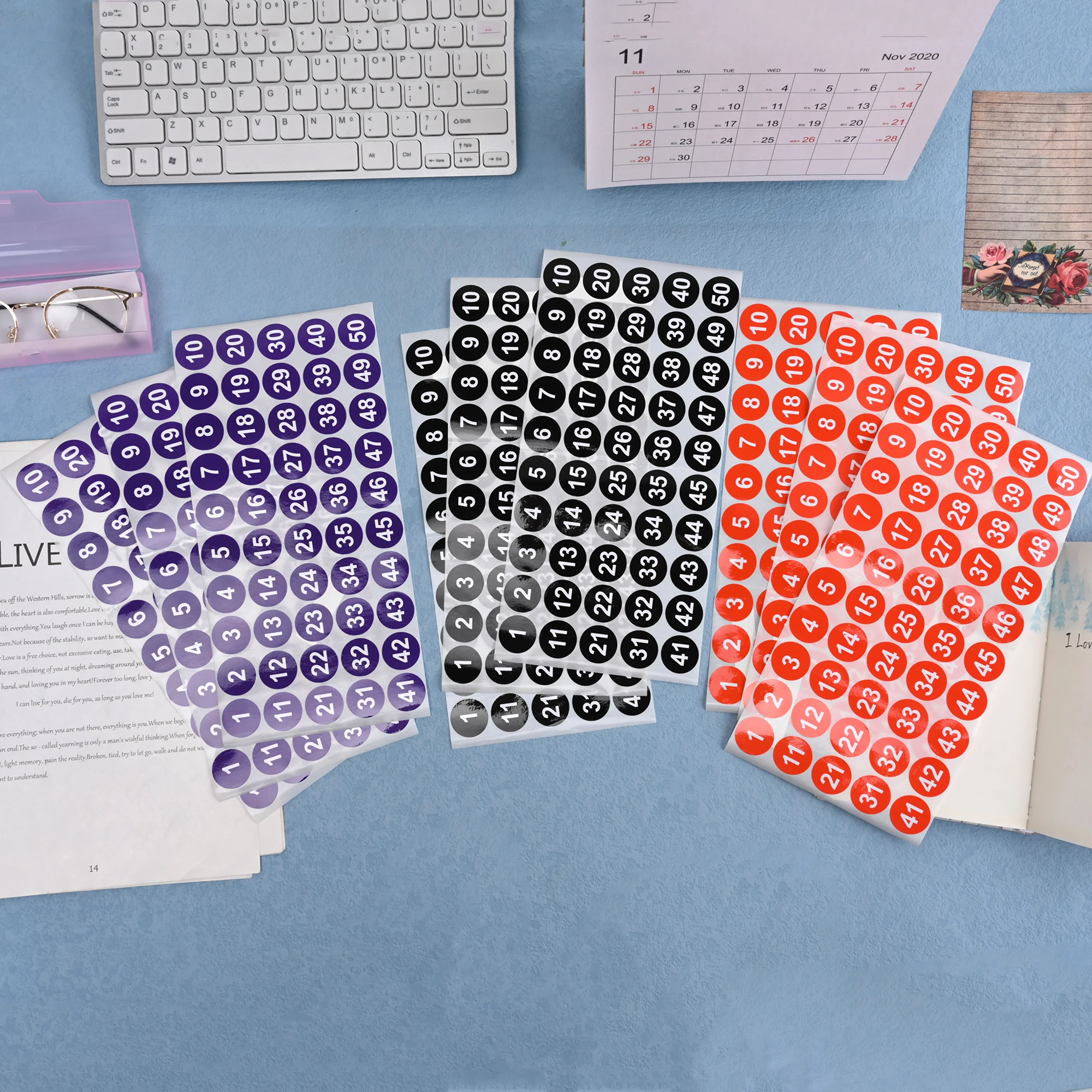 Etiketten Nummer Aufkleber 1-50 Nummer Aufkleber aufeinander folgende Nummer Aufkleber selbst klebende Aufkleber wasserdichte Lagerung Klassifizierung Image