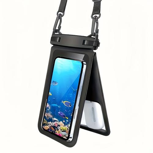 """1pc Floating Waterproof Phone Bag: Double Layer Space Waterproof Phone Bag, Suitable For Swimming, Surfing And Diving! Can Hold Under 7"" Phones, Waterproof Bag For Vacation."""