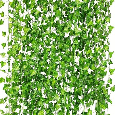 12 Pack 84ft Artificial Ivy Garland, Fake Vines Uv Resistant Greenery Leaves Fake Plants Hanging Aesthetic Vines For Home Bedroom Party Garden Wall Room Decor