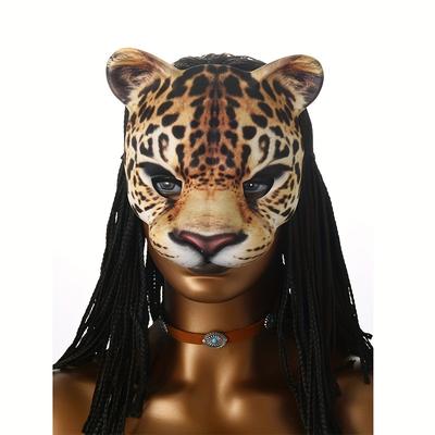 1pc Leopard Mask, Eva Material, Party Masquerade Cosplay Mask For Women, Halloween And Easter Performance Props
