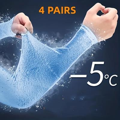4pairs Sunscreen Ice Sleeves Uv Protection Elastic...