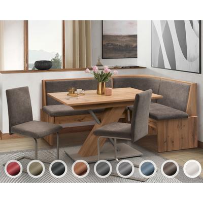 Schösswender »Inka« Eckbankgruppe I 127x167 cm / Gavin 03 beige / offen / Rundecke / Artisan Oak Dekor Image