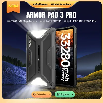 【World Premiere】Ulefone Armor Pad 3 Pro Rugged Tablet 33280 mAh MediaTek MT8788 16GB RAM(8+8) 256GB