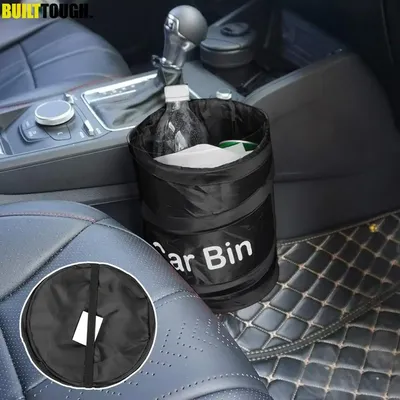 Collapsible Black Car Trash Can Pack Trash Bag Rubbish Waste Bin for Little Leak Proof Car Cooler