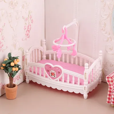 1:12 Dollhouse Miniature Baby Room Bassinet Bed Cradle Bed Furniture Model Decor Toy Doll House