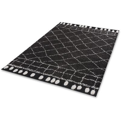 Hochflor-Teppich "Winsome 6318-241", schwarz, B:140cm H:25mm L:200cm, Kunstfaser, SCHÖNER WOHNEN-KOLLEKTION, Teppiche, Langflor, Hoch Tief Struktur, Wohnzimmer, Schöner Wohnen Kollektion Image