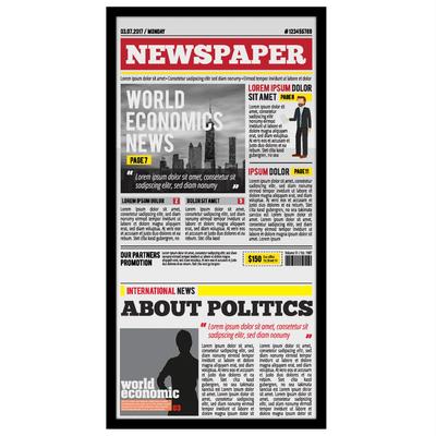 Americanflat Newspaper Frame - 11x22 Plexiglass Cover