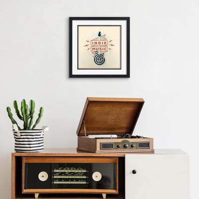 Americanflat Square Record Vinyl Art Cover Frame - 15x15 - Black