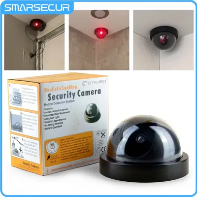 Black Wireless Security Fake Camera Simulated video Surveillance indoor/outdoor Surveillance Dummy Ir Led Fake CCTV Dome camera