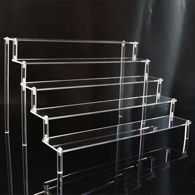 Neue Acryl Display Stand Keramik Lager regal Puppe Ton Figur Display Stand transparente Leiter Make-up Organisation Regal