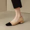 New Leather Women's High Heel Single Shoes Sandals Thick Heel Office Work Shoes Simple Wear High