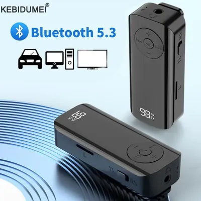 Bluetooth 5.3 Sender Empfänger 3,5 mm Klinke Aux Wireless Adapter Stereo für Kopfhörer TV PC Image