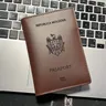Copertina per passaporto in pelle repubblica di Moldova Cover per passaporto Republica in vera pelle