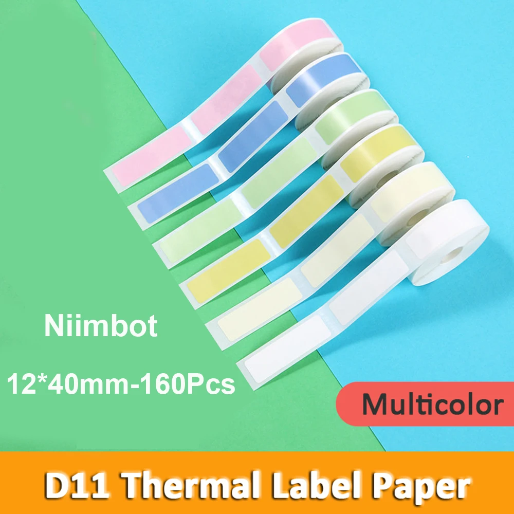 Niimbot D110 D101 Thermo-Etikettenpapier, wasserfest, ölbeständig, reißfest, Preis 12 x 40 mm, D11-Etiketten, reine Farbe, kratzfest Image