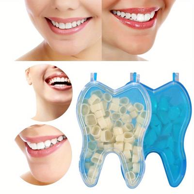 50pcs/box Dental Temporary Crown Kit, Teeth Veneers Dentures Temporary Crown For Anterior Molar Teeth Repair Kit Dental Accessories