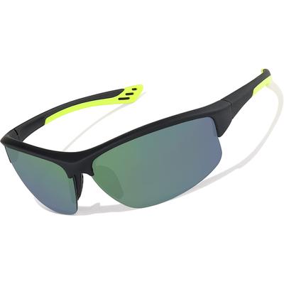 Zenni Men's Sunglasses Half-Rim Black Plastic Frame