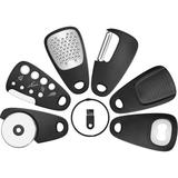 6-Piece Kitchen Gadgets Set - RV Camper Must Haves - Space Saving Cooking Accessories for Camping Grater Grinder Pizza Cutter Bottle Opener Swivel Peeler Herb Stripper