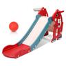 Kinderrutsche Rutsche Gartenrutsche 4-in-1 Kinder Spielplatz mit Basketballkorb Wurfring