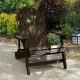 highwood Mandalay Reclining Adirondack Chair with Cupholder and Matching Ottoman by Havenside Home Weathered Acorn