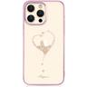 Custodia per iPhone 14 Pro Max decorata con cristalli rosa Wish Series