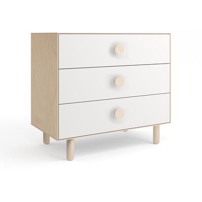 Oeuf 3 Drawer Dresser - Moss - White/Birch