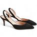 J. Crew Shoes | J. Crew Womens Colette Slingback Pumps Black Suede Pointed Toe Heels Size 7.5 | Color: Black | Size: 7.5