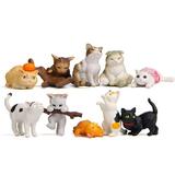 8/10PCs Cute Cat Miniature Ornaments Kitten Figurines Model Gifts for Kids P0 D2W9