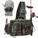 Generic Fishing Tackle Backpack Fishing Fanny Pack Crossbody Bag Fishing Tackle Box Organizer with Rod & Gear Holder, Ideal for Fishing, Camping, Hiking and More!-YIANTU, 16.5*8.3*6.7inches