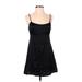 Anthropologie Cocktail Dress - Slip dress Square Sleeveless: Black Dresses - Women's Size 4 Petite