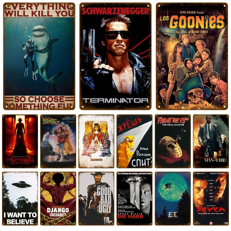 Films rétro signe en métal vieux film plaque de cinéma Bar Club Vintage décor mural Art maison chambre classique américain étain signes Plaque affiche