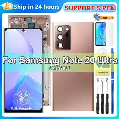 Super OLED display note 20 ultra with frame, LCD for Samsung Galaxy Note 20 Ultra 5G N986B N985