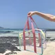 PVC transparente Handtaschen Frauen Sommer große Kapazität Umhängetaschen Kunststoff Strand tasche
