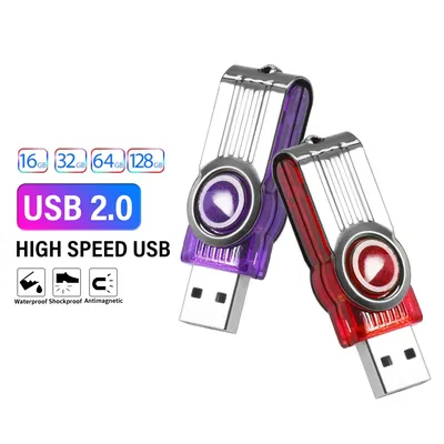Drehbares USB-Flash-Laufwerk 128 GB Cooles Kunststoff-Stick 64 GB 32 GB 16 GB Image