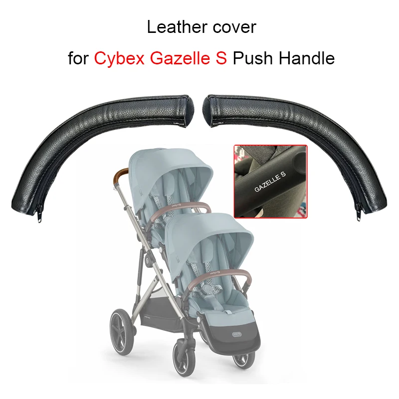PU Leder Abdeckung Für Cybex Gazelle S Kinderwagen Griff Buggy Push Bar Mom Handlauf Schutzhülle DIY Baby Kinderwagen Zubehör