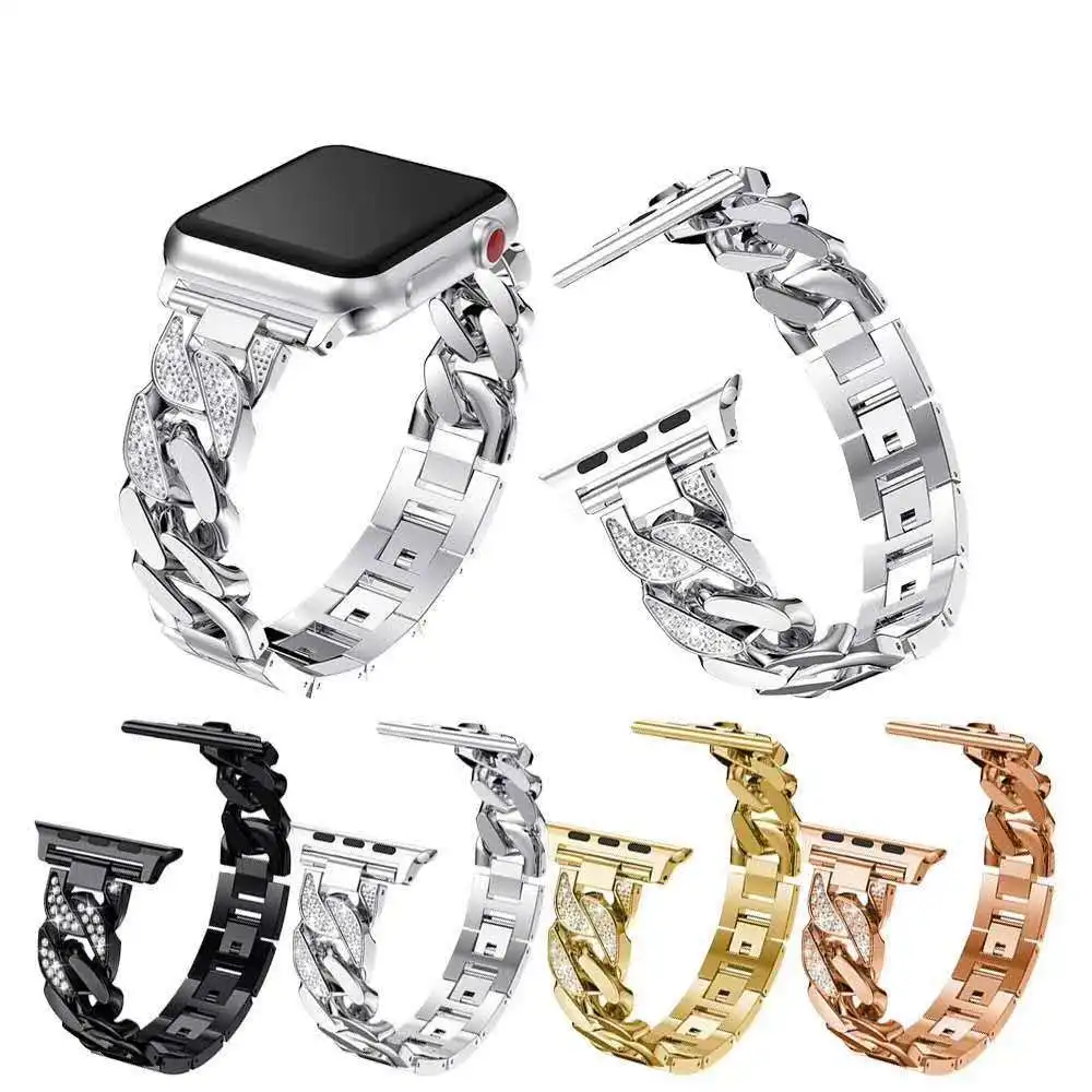 Luxuriöses Strass-Stahlarmband für Apple Watch Band 45 mm 49 mm 40 mm 42 mm 44 mm 38 mm Metallarmband für iWatch Serie 8 7 6 5 4 3 2 1 Image