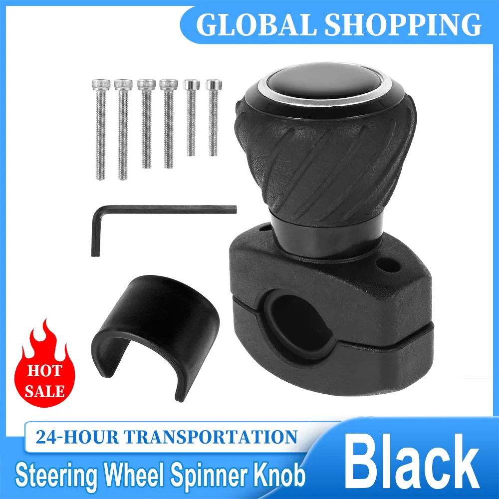 Auto drehen Lenkrad verstärker Spinner Knopf 360-Grad-Drehung Metall lager Kraft griff kugelförmige Helfer Hands teuerung Image