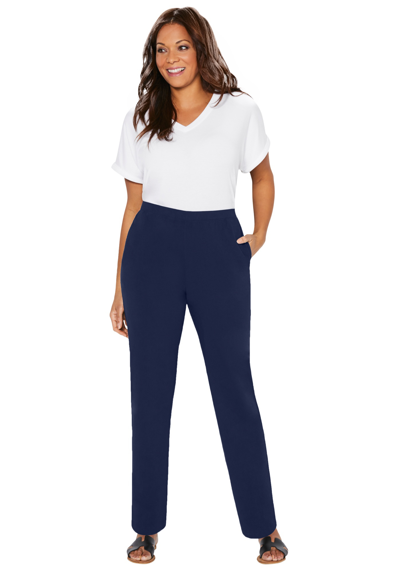 Plus Size Women's Suprema® Pant by Catherines in Navy (Size 1XWT)