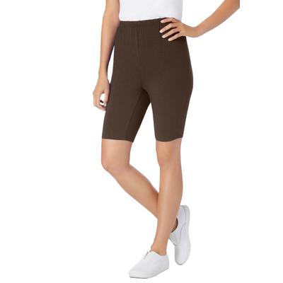 Plus Size Women's Stretch Cotton Bike Short by Woman Within in Chocolate (Size 4X)