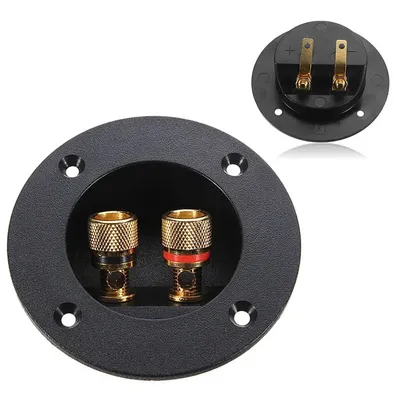 Professional Speaker Box Rear Back Panel Wiring Terminal Plug Round Boxes With 2 Banana Jack