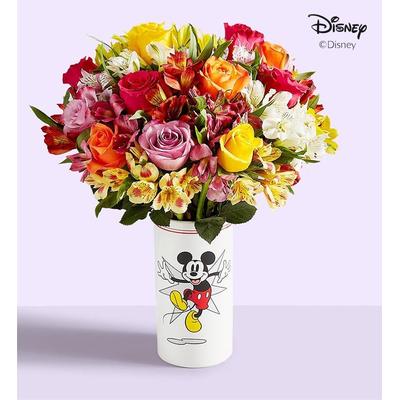 1-800-Flowers Flower Delivery Disney Mickey Mouse Vase W/ Rose & Peruvian Lily Bouquet