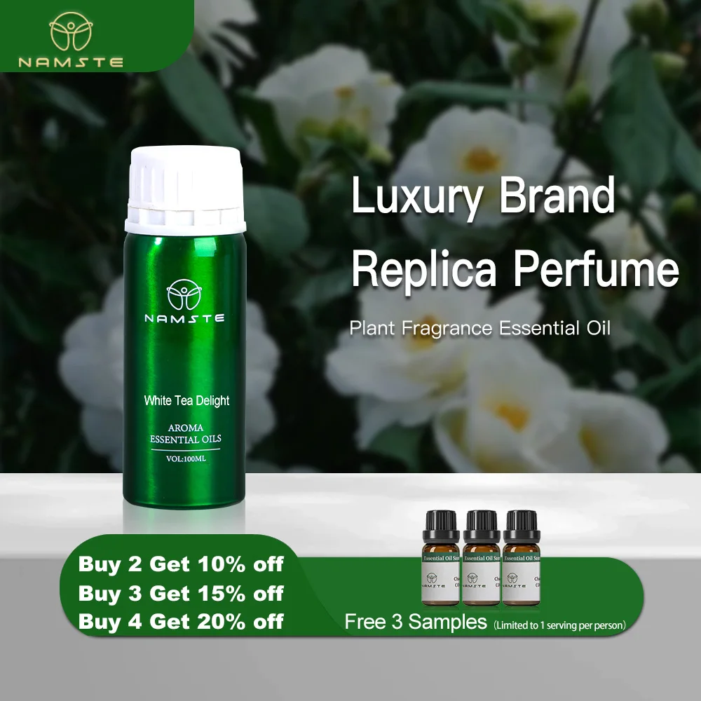 NAMASTE Ätherisches Öl für weißen Tee, 100 ml, reines und natürliches Aromatherapie-Duftöl, luxuriöse, von Hotel inspirierte Aroma-Duft-Diffusoröle Image
