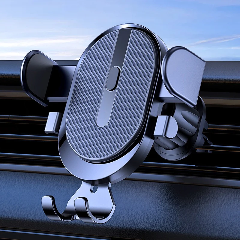 Supporto per telefono per auto a gravità Supporto per clip per gancio per presa d'aria per auto Supporto per smartphone GPS Supporto per staffa per auto in auto per iPhone Samsung Huawei