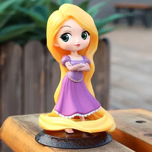 Disney Prinzessin Figur Rapunzel Prinzessin 14cm PVC Q Pocket Tangled Rapunzel Puppe Kuchen