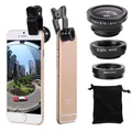 Obiettivo per telefono Fisheye 3 in 1 Obiettivo zoom grandangolare Obiettivi macro Fish Eye Kit fotocamera con obiettivo a clip sul telefono per tutti gli smartphone