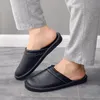 Herren-Hausschuhe aus geruchsabweisendem Leder für Zuhause, rutschfest, Paar-Slides, Unisex, Größe 35–48, Leder-Hausschuhe, Herrenschuh, Schwarz, Braun