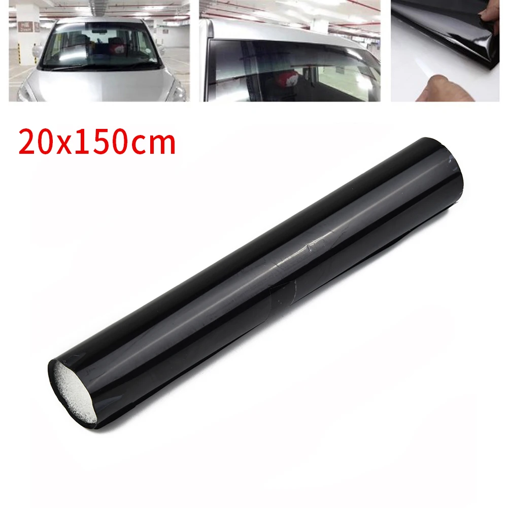 Auto Frontscheibe Windschutz scheibe Solar folie Anti-UV-Sonnenschutz 20cm * 150cm schwarz transparent Auto Windschutz scheibe Sonnenblende Streifen Tönung Film ﻿ Image