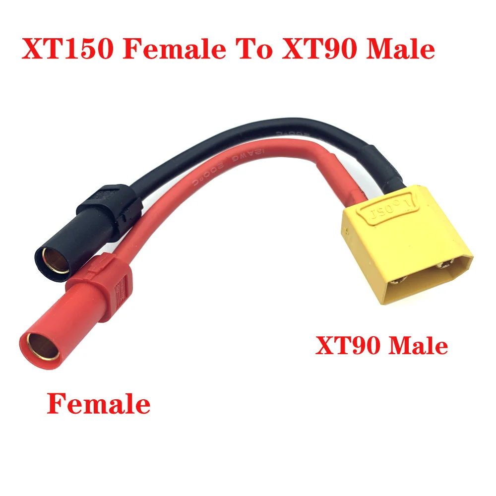 1PCS XT90/XT60 Zu XT150 Silikon Kabel Stecker Adapter 12AWG für RC Ausgewogene Lade Umwandlung Draht Schaltung stecker DIY Image