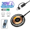 Pad caricabatterie wireless magnetico da 30 W per iPhone15 14 13 12 Pro Max 8 Caricabatterie Samsung Xiaomi Dock station di ricarica rapida a induzione