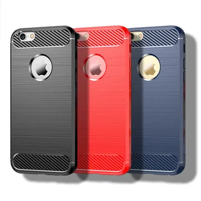 For iPhone 6 Case For Apple iPhone 6S 6 Cover 4.7 inch Carbon Fiber Shockproof Silicone Protective